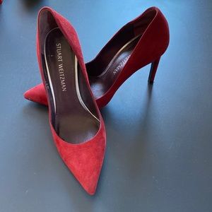 Stuart Weitzman Red Suede Pump size 6.5